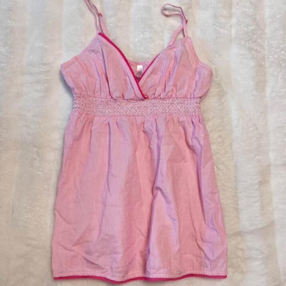 Y2k strappy cami pink stripped